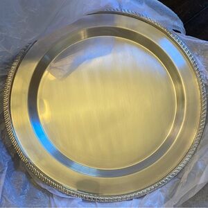 Pottery Barn Antique Silver Rim Chargers - Set of 10
